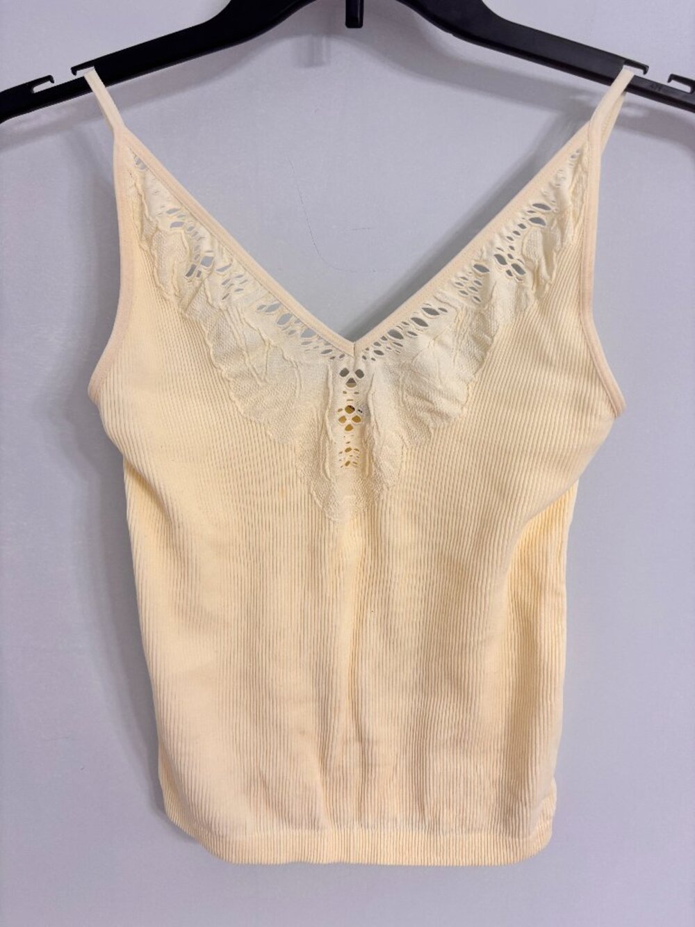 Soft yellow woman's v-neck tank